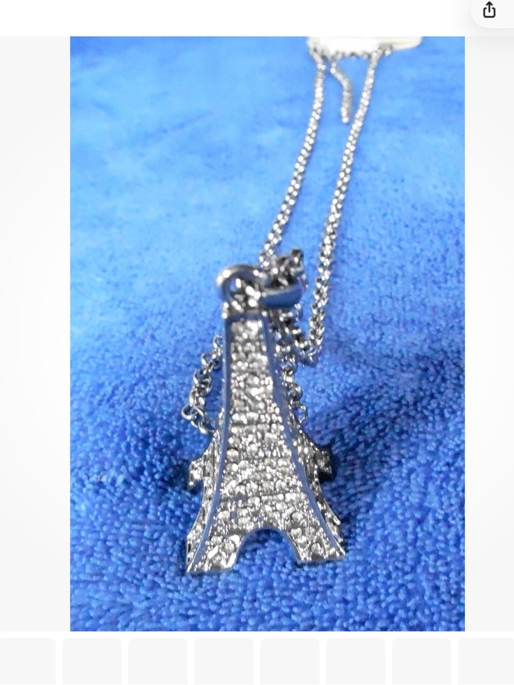 Silver Eiffel Tower Crystal Pendant Necklace - MARCASITE LOOK EFFILE TOWER new